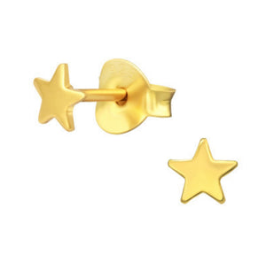Little Star Stud Earrings Gold Plated Silver