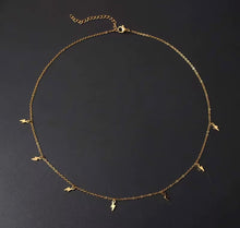 Load image into Gallery viewer, Dainty Lightning Bolt Charm Necklace – Stainless Steel with 18K Gold Plating or Silver | Celestial Layering Necklace
