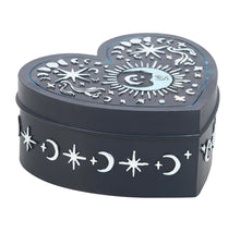 Load image into Gallery viewer, Blue Moon Heart Trinket Box – Celestial Resin Keepsake Box
