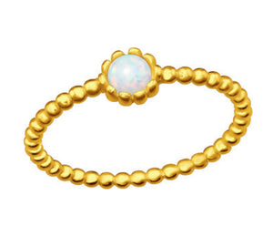 Bobble Opal Ring Gold Plated Sterling Silver