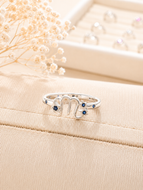 Scorpio Zodiac Ring – 925 Sterling Silver Blue CZ Zodiac Ring | Engraved Star Sign Ring | Astrology Jewellery Gift