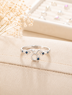 Taurus Zodiac Ring – 925 Sterling Silver Blue CZ Zodiac Ring | Engraved Star Sign Ring | Astrology Jewellery Gift