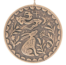 Load image into Gallery viewer, Moon gazing hare terracotta plaque
