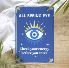 Load image into Gallery viewer, All Seeing Eye Metal Hanging Sign

