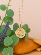 Leo Zodiac Blaze Pendant Necklace – Gold-Plated Stainless Steel, Waterproof, Tarnish-Resistant