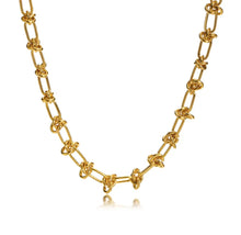 Load image into Gallery viewer, Gold Knot Chain Choker Necklace – Stainless Steel Waterproof Statement Chain
