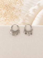 Load image into Gallery viewer, Celestial Star Cluster Sterling Silver Huggie Earrings
