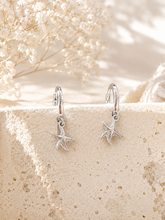 Load image into Gallery viewer, Starfish Huggie Hoop Earrings | Sterling Silver or Gold Plated Sterling Silver | Coastal Beach Jewellery
