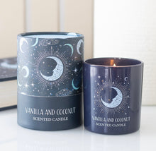 Load image into Gallery viewer, Blue Moon Vanilla &amp; Coconut Candle – Celestial Scented Jar Candle for Relaxation &amp; Home Décor
