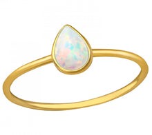 Load image into Gallery viewer, Pear Opal Ring Gold Plated Sterling Silver
