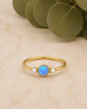 Load image into Gallery viewer, Gold Plated Pacific Opal Ring – Recycled Sterling Silver Statement Ring
