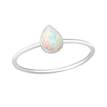 Load image into Gallery viewer, Pear Opal Ring – 925 Sterling Silver Teardrop Opal Ring
