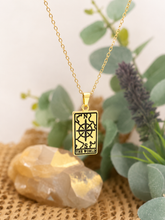 Load image into Gallery viewer, The World Tarot Pendant Necklace – Retro Mystic Card Jewellery (Gold or Silver)
