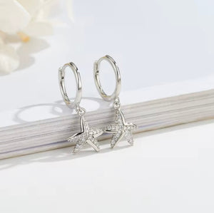 Starfish Huggie Earrings in Sterling Silver & Gold-Plated Sterling Silver – Dainty Ocean-Inspired Jewelry