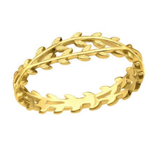 Load image into Gallery viewer, Laurel Leaf Ring Gold Plated Sterling Silver
