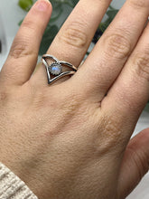Load image into Gallery viewer, Sterling Silver and Rainbow Moonstone Peak Ring
