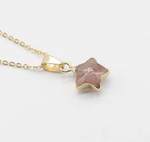Load image into Gallery viewer, Strawberry quartz star necklace 

