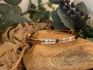 Lisa Angel Meaningful Words ‘Never Forgotten’ Bangle Rose Gold