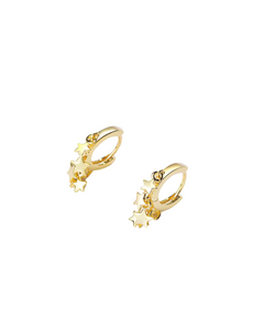 Celestial Star Cluster Gold-Plated Sterling Silver Huggie Earrings
