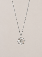 Load image into Gallery viewer, Celestial Star Compass Necklace – Gold or Silver Stainless Steel with Mother of Pearl Pendant
