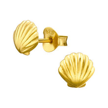 Load image into Gallery viewer, Gold Plated Sterling Silver Shell Earrings – 24ct Gold Colour
