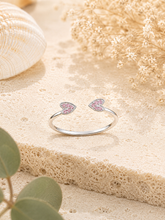 Load image into Gallery viewer, Sterling Silver Double Heart Ring with Cubic Zirconia
