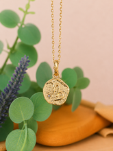 Load image into Gallery viewer, Horoscope Collection - Zodiac Blaze Pendant Necklace - Capricorn - Gold-Plated Stainless Steel
