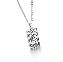 Load image into Gallery viewer, Mystical Moon tarot pendant necklace—available in gold or silver finish
