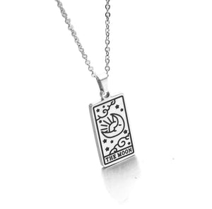 Mystical Moon tarot pendant necklace—available in gold or silver finish