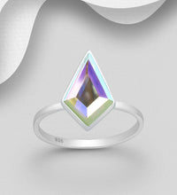 Load image into Gallery viewer, Sterling Silver Sparkle Ring with Austrian Crystal – Rose Pink
