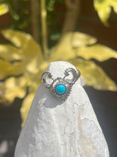 Load image into Gallery viewer, Turquoise Thai Crown Sterling Silver Ring
