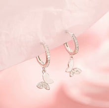 Load image into Gallery viewer, Butterfly Huggie Earrings – Sterling Silver or Gold Plated Sterling Silver
