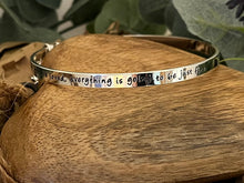 Load image into Gallery viewer, Lisa Angel Meaningful Words Bangle ‘You Are Loved’ Silver
