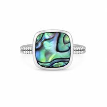 Load image into Gallery viewer, Sterling Silver and Abalone Large Square Ring
