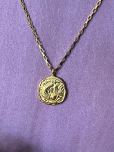 Load image into Gallery viewer, Celestial Zodiac Medallion Necklace – Pisces Gold Plated Stainless Steel | Waterproof, Adjustable, Hypoallergenic

