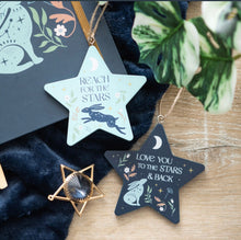 Load image into Gallery viewer, Midnight Hare Hanging Stars
