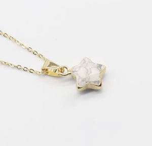 Howlite star necklace