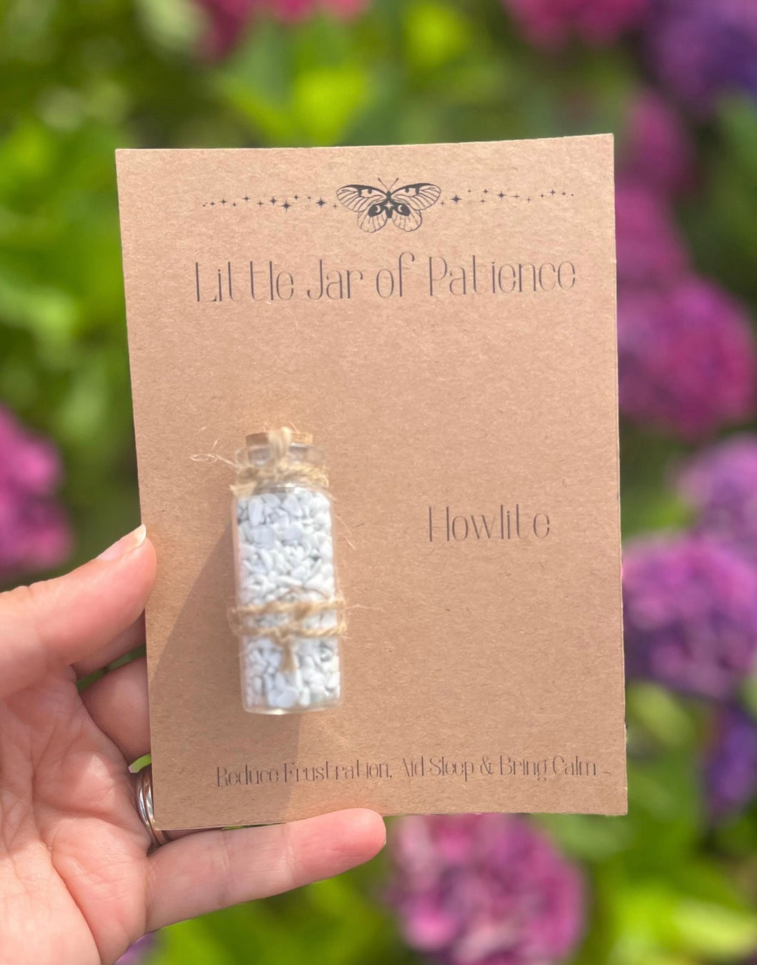 Little jar of healing crystals Howlite 