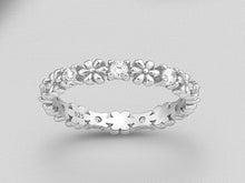 Load image into Gallery viewer, Daisy and Crystal Band Sterling Silver
