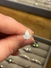 Load image into Gallery viewer, Pear drop Opal and Crystal Sterling Silver Ring
