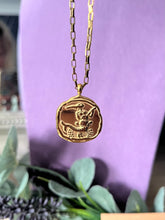Load image into Gallery viewer, Celestial Zodiac Medallion Necklace – Virgo

Gold Plated Stainless Steel | Waterproof, Adjustable, Hypoallergenic
