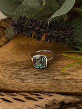 Load image into Gallery viewer, Sterling Silver and Abalone Large Square Ring
