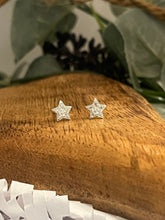 Load image into Gallery viewer, Crystal Star Stud Earrings Sterling Silver
