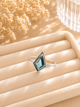 Load image into Gallery viewer, Sterling Silver Sparkle Ring with Austrian Crystal – Light Blue
