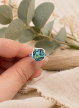 Load image into Gallery viewer, Sterling Silver and Abalone Large Square Ring
