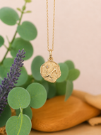 Sagittarius Zodiac Blaze Pendant Necklace – Horoscope Collection - Gold-Plated Stainless Steel
