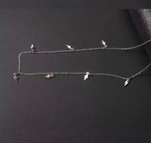 Load image into Gallery viewer, Dainty Lightning Bolt Charm Necklace – Stainless Steel with 18K Gold Plating or Silver | Celestial Layering Necklace
