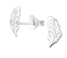 Load image into Gallery viewer, Sterling Silver Leaf Stud Earrings – Recycled Sterling Silver

