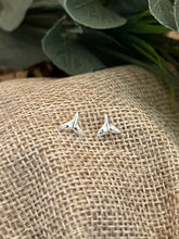 Load image into Gallery viewer, Whale Tail Sterling Silver Stud Earrings

