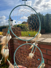 Load image into Gallery viewer, Turquoise Feather Dreamcatcher
